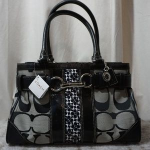 Authentic NWT Coach Black Grey Shoulder Satchel